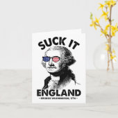 It 吸Englandおもしろい 7月4日George Washingto カード (黄色い花)