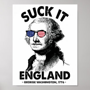 It 吸Englandおもしろい 7月4日George Washingto ポスター