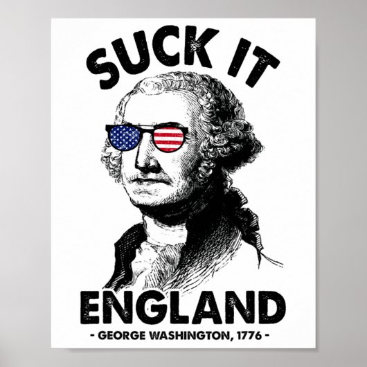 It 吸Englandおもしろい 7月4日George Washingto ポスター (正面)