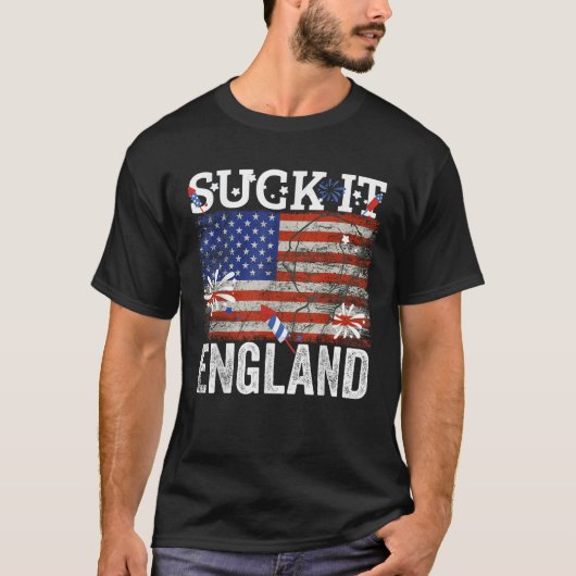It 吸Englandおもしろい 7月4日George Washingto Tシャツ (正面)