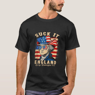 It 吸Englandおもしろい 7月4日George Washingto Tシャツ