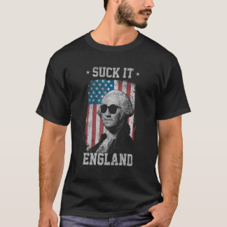 It 吸Englandおもしろい 7月4日George Washingto Tシャツ