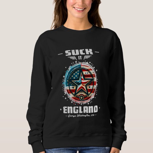 It 吸Englandおもしろい George Washington 1776 USA 4 スウェットシャツ (正面)