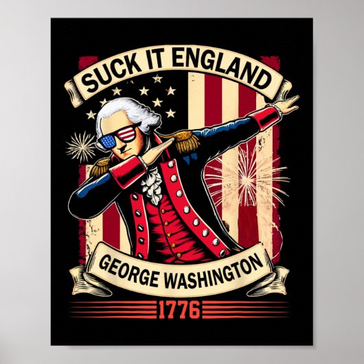 It 吸England Shirt Usa 7月パトリオ州旗4日 ポスター (正面)