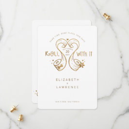 It 転がBride & Groomトイレの紙ハート金ゴールド セーブザデート