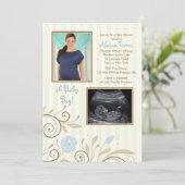 It a Boy Photo Baby Shawer招待状 招待状 (スタンド正面)