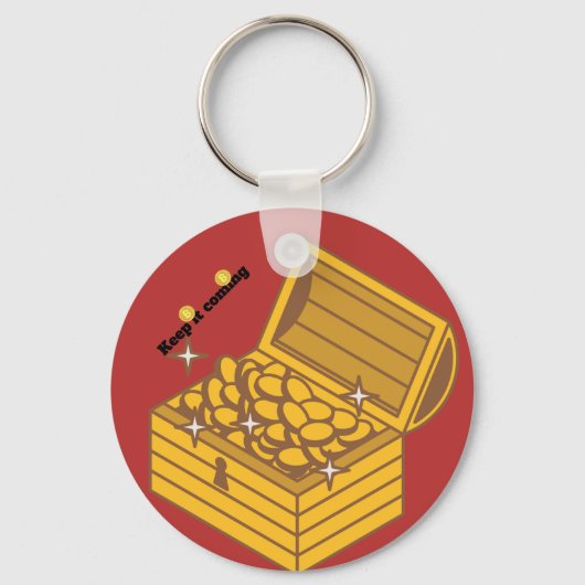 : "It Comin"で宝箱コイン保キーチェーン キーホルダー (正面)