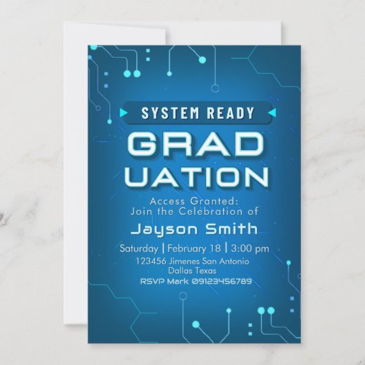 IT - Computer Science Graduation 招待状 (正面)