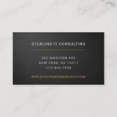 IT Consultant Black Professional  名刺 (裏面)