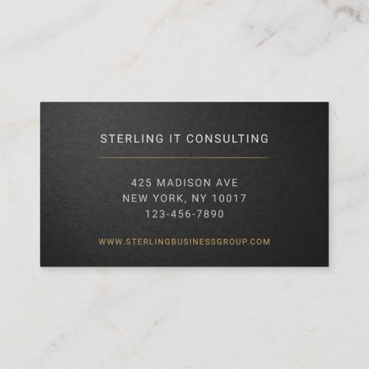 IT Consultant Black Professional  名刺 (裏面)