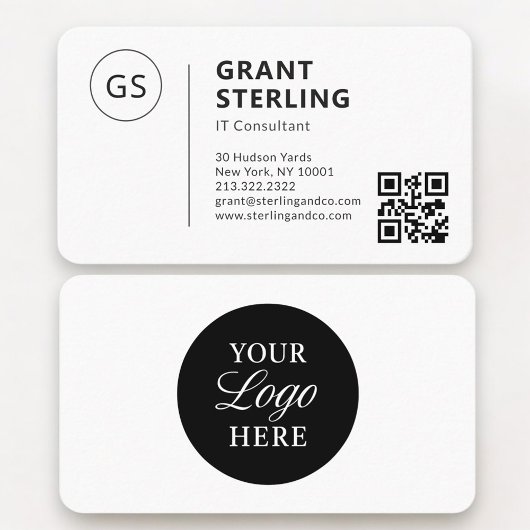 IT Consultant QR Code Logo Professional 名刺