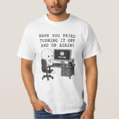 IT Crowd ユーモアTシャツ 再起動で解決 Tシャツ (正面)