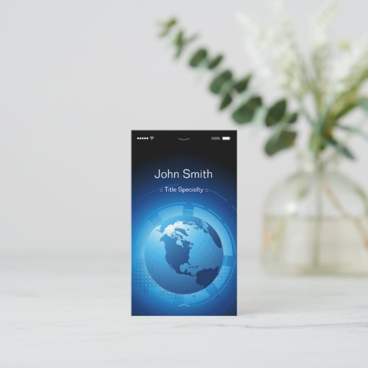 IT - iPhone iOSカッコいいデザイン 名刺 (スタンド正面)