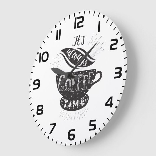 It Is Always Coffee Time ラージ壁時計 (傾斜)