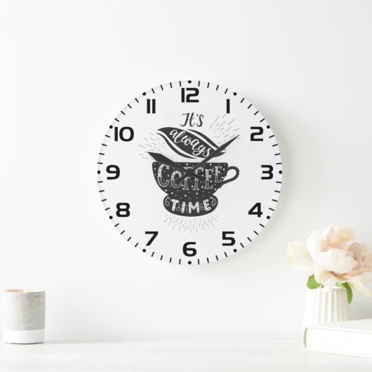 It Is Always Coffee Time ラージ壁時計 (ホーム)