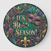 It Is Bead Season Mardi Gras ラージ壁時計 (正面)
