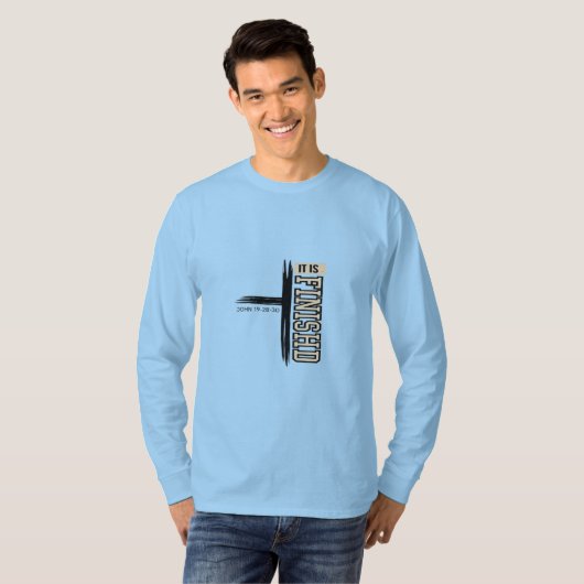 It Is Finished Men's Long Sleeve Shirt Tシャツ (正面フル)