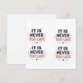 “It Is Never Too Late” Motivational Typography シーズンカード (正面/裏面)