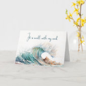 It Is Swell With My Soul Watercolor Wave カード (黄色い花)