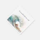 "It Is Swell With My Soul" Watercolor Wave スタンダードカクテルナプキン (角)