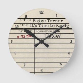 「It is To読」 Library Due Card Clock(ライブラリの期限切れのカード時 ラウンド壁時計
