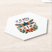 It Is Well With My Soul Inspirational Quote (1) ペーパーコースター (アングル)