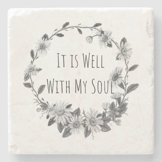 It Is Well With My Soul Keepsake Stone Coaster ストーンコースター (正面)