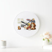 It Is What It Is – Funny Dog Illustration  ラージ壁時計 (ホーム)