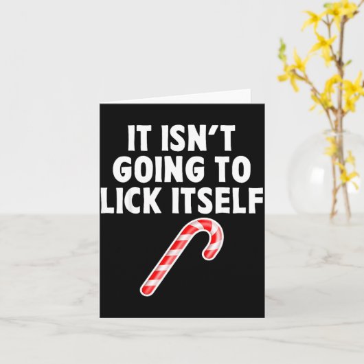 It Isnt Going To Itself Candy Cane Christmas Coupl カード (黄色い花)