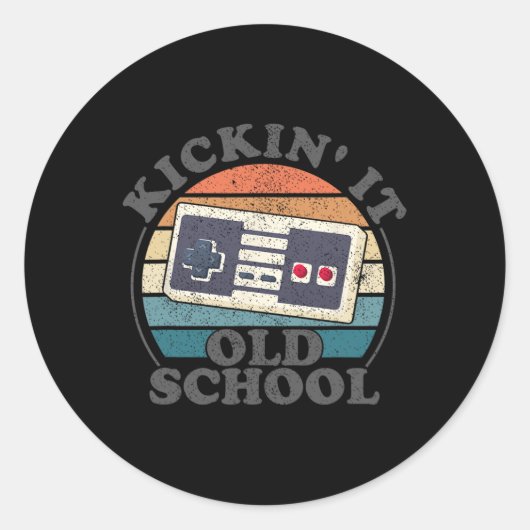 It Old Schoolレトロ80sビデオゲームゲーマーギ ラウンドシール (正面)