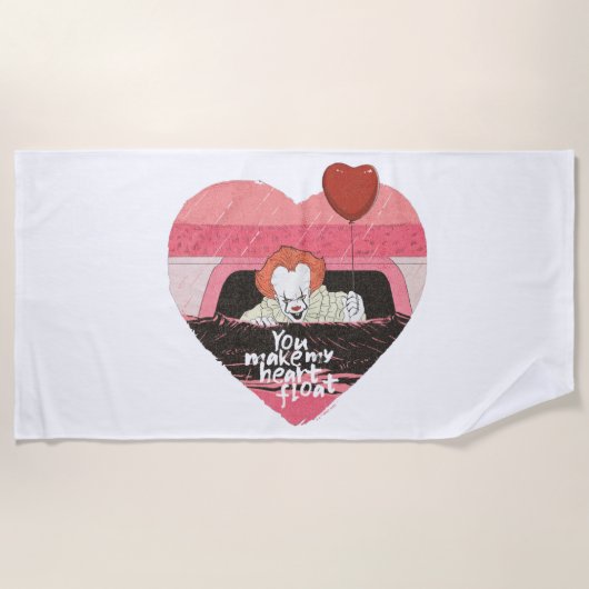 IT | Pennywise – 私のハートを浮動小数点にする ビーチタオル (正面)