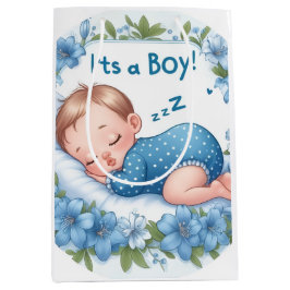 It’s a Boy Baby Shower  ミディアムペーパーバッグ