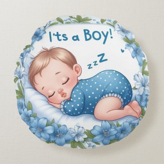 It’s a Boy Baby Shower  ラウンドクッション (正面)
