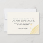 It’s A Boy Baby Shower –Gold Balloon & Greenery サンキューカード (裏面)