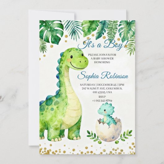 It’s a Boy Baby Shower Invitation  招待状 (正面)