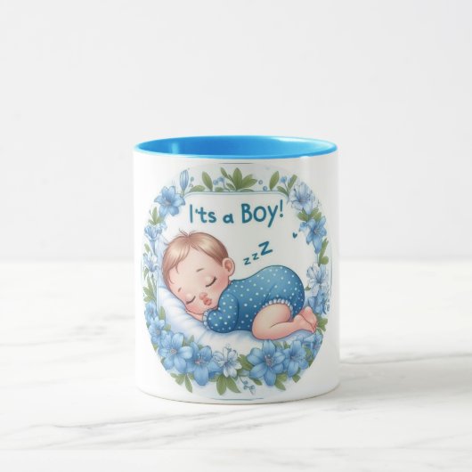 It’s a Boy Baby Shower Sticker マグカップ (中央)