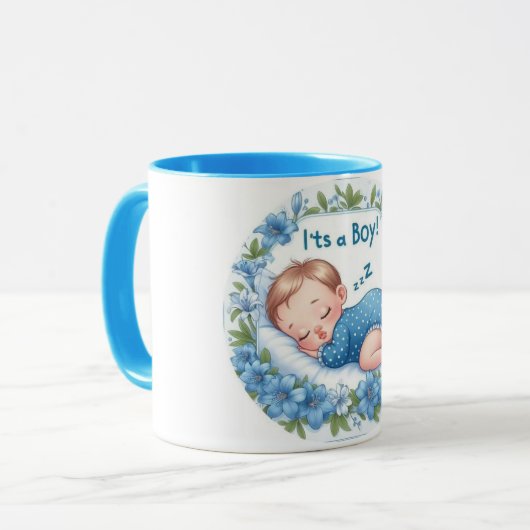 It’s a Boy Baby Shower Sticker マグカップ (正面左)