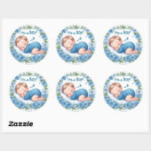 It’s a Boy Baby Shower Sticker ラウンドシール (シート)