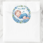 It’s a Boy Baby Shower Sticker ラウンドシール (バッグ)