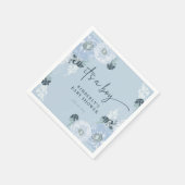 It’s A Boy Blue Floral Baby Shower Paper Napkins スタンダードカクテルナプキン (角)