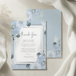 It’s A Boy Blue Floral Peony Baby Shower  サンキューカード