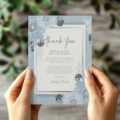 It’s A Boy Blue Floral Peony Baby Shower  サンキューカード