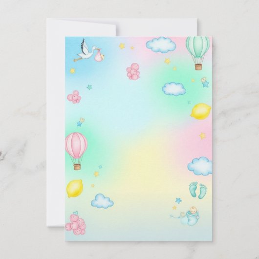 It’s a Boy Cute Baby Shower Invitation Card 招待状 (裏面)