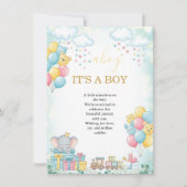 It’s a Boy Cute Baby Shower Invitation Card 招待状 (正面)