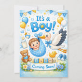 It’s a Boy Design – Baby Announcement  招待状 (正面)