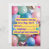 "It’s a [Boy/Girl]!" Reveal Card ノートカード (正面)