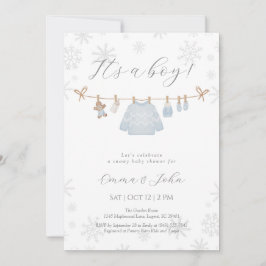 It’s a Boy Winter Baby Shower Invitation 招待状