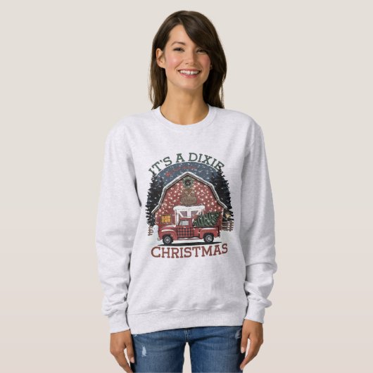 It’s a Dixie Christmas – Cozy Southern Barn design スウェットシャツ (正面フル)