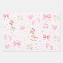 It’s a Girl Baby Shower Wrapping Paper ラッピングペーパーシート