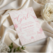 It’s a Girl Blush Safari Jungle Baby Shower 招待状